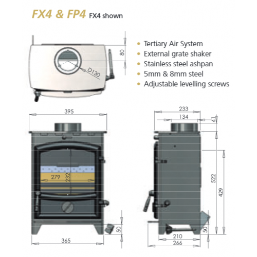 Fireline FX4 u0026 FP4 4kw | fireplace factory direct stoves showroom  Birmingham West Midlands